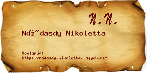 Nádasdy Nikoletta névjegykártya