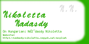 nikoletta nadasdy business card